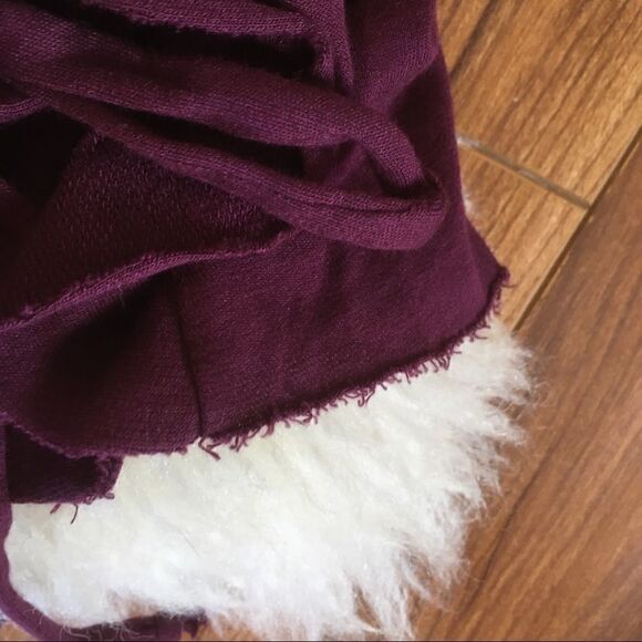 LA made Burgundy/ Plum Colored Duster Cardigan with Ruffles Size S - Picture 13 of 14